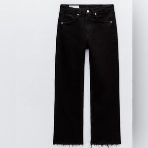 🆕 Zara FLARED CROPPED HIGH WAIST TRF JEANS NWT SZ 0 💕🔥🔥